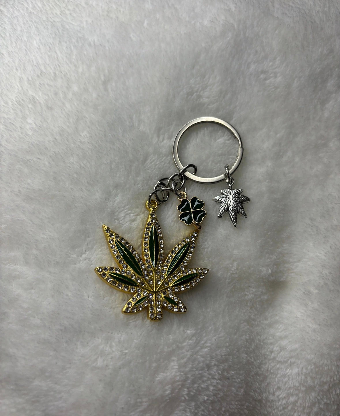 Gold Lucky Leaf Keychain