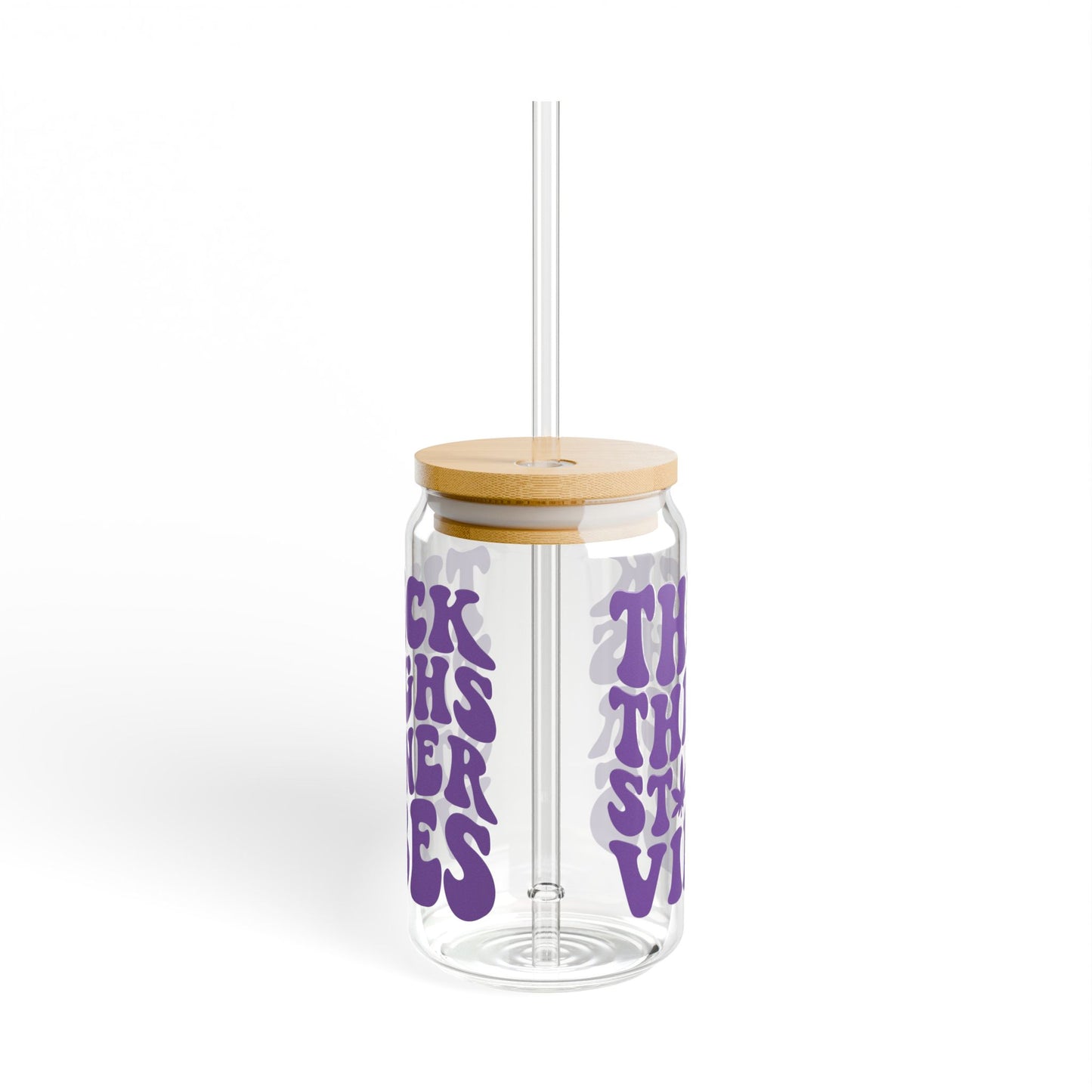 Purple Thick Thighs Stoner Vibes – 16oz Glass Cup