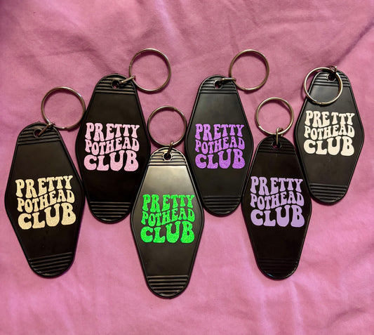 Pretty Pothead Club Motel Keychain