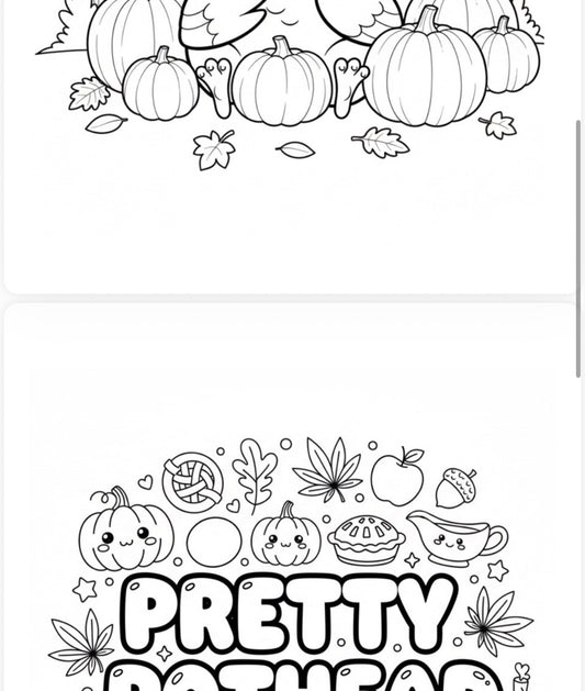 Stoned and Stuffed: A Pretty Pothead Thanksgiving Coloring Pack